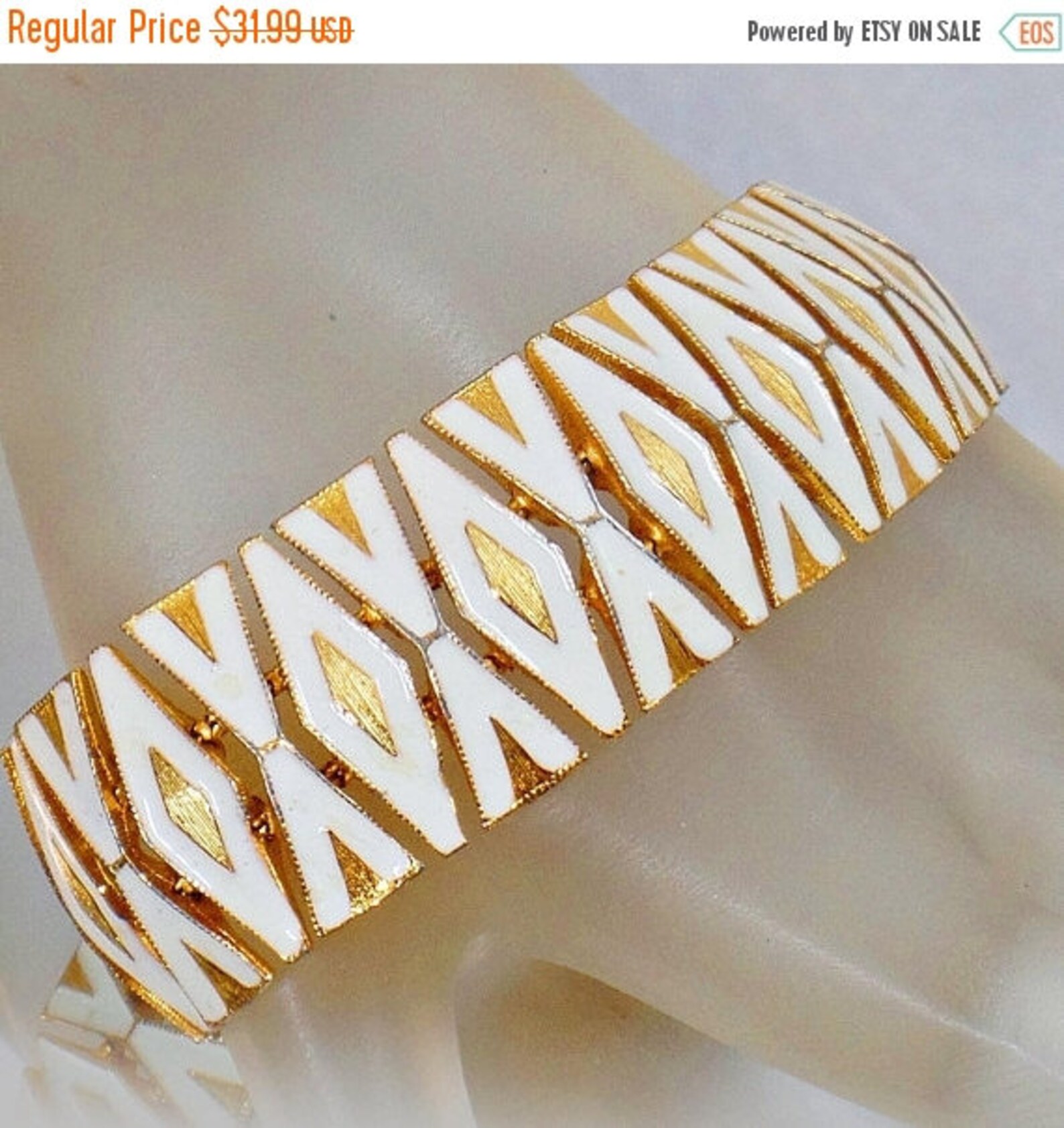 White and Gold X and O Bracelet. White Enamel Modernist X and Etsy