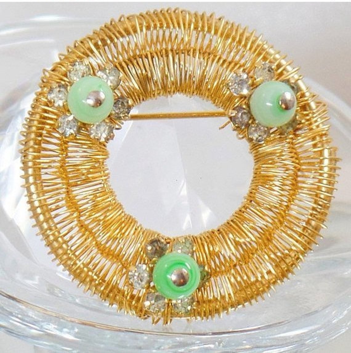 Weiss Brooch. Wire Brooch. Wreath Brooch. Vintage Brooch. Gold Etsy