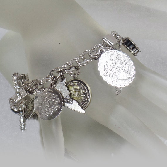 Charm Bracelet. Vintage Bracelet. Sterling Silver… - image 10
