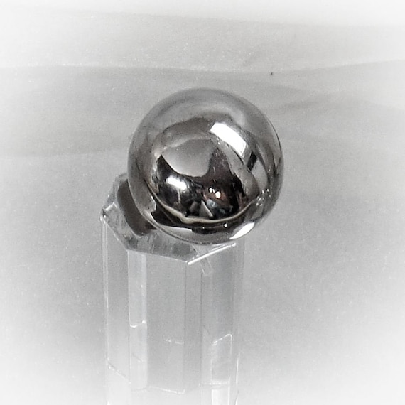 Silver Dome Ring.  Silver Button Ring. Statement … - image 8