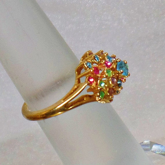 Vintage Ring. Gemstone Ring. Pastel Ring. 18k GE … - image 7