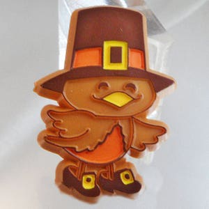 Pilgrim Turkey Brooch. Thanksgiving Turkey Pilgrim Pin. Hallmark Thanksgiving Brooch. waalaa.