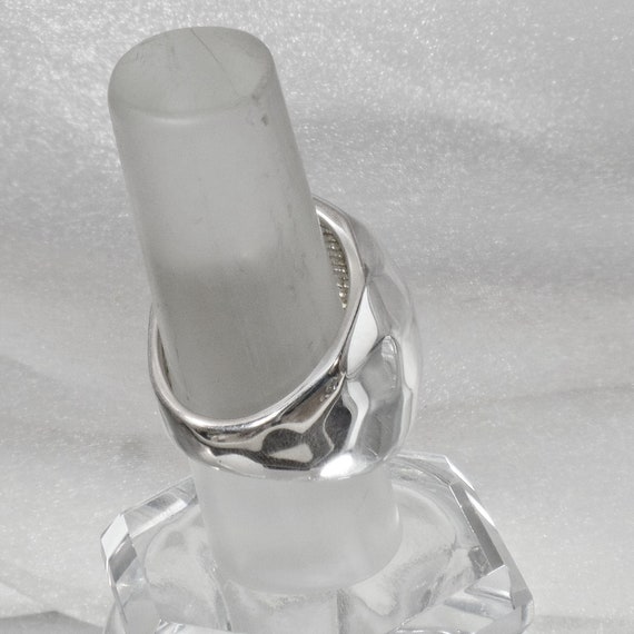Silver Dome Ring.  Hammered Silver Ring. Statemen… - image 9