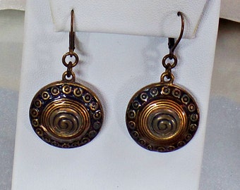 VintageEarrings. Brass Earrings.  Matching Earrings.