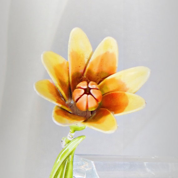 Flower Brooch. Yellow Flower Brooch.  Yellow Orang