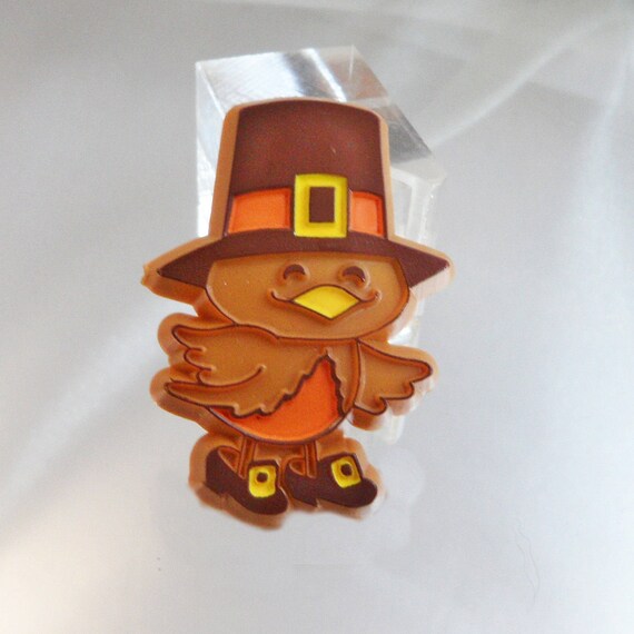 Pilgrim Turkey Brooch. Thanksgiving Turkey Pilgri… - image 3