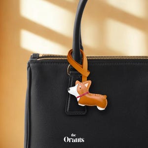Corgi Bag Charm, Handmade Real Leather HandBag Chain, Dog Keychain for Purse, Pet Keychain, Gift for Her, Cute Gift Accessories, Dog Lovers