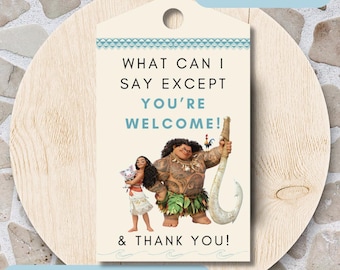 Moana Party Favor Tags, Maui Thank You Notes (PDF Pattern)