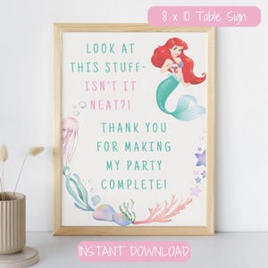 Ariel Party Favor Table Sign, Ariel Gift Bag Table Sign, Ariel Goodie Bag Table Sign, Ariel Party Favor Tags, Ariel Gift Bag Tags, Ariel Thank You Tags, Little Mermaid Thank You Tags, Little Mermaid Theme, Little Mermaid Birthday Party, Little Mermaid Birthday Party, Little Mermaid Party Package, Princess Party Favors, Little Mermaid Gift Bag Tags, Little Mermaid Goodie Bag Tags, Little Mermaid Invitation, Ariel Birthday Invitation,