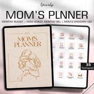 2025 Mom Life Digital Planner, Mom Digital Planner, Goodnotes Planner for Mom, Aesthetic Mom Planner, Mom iPad Planner, Hyperlinked Planner