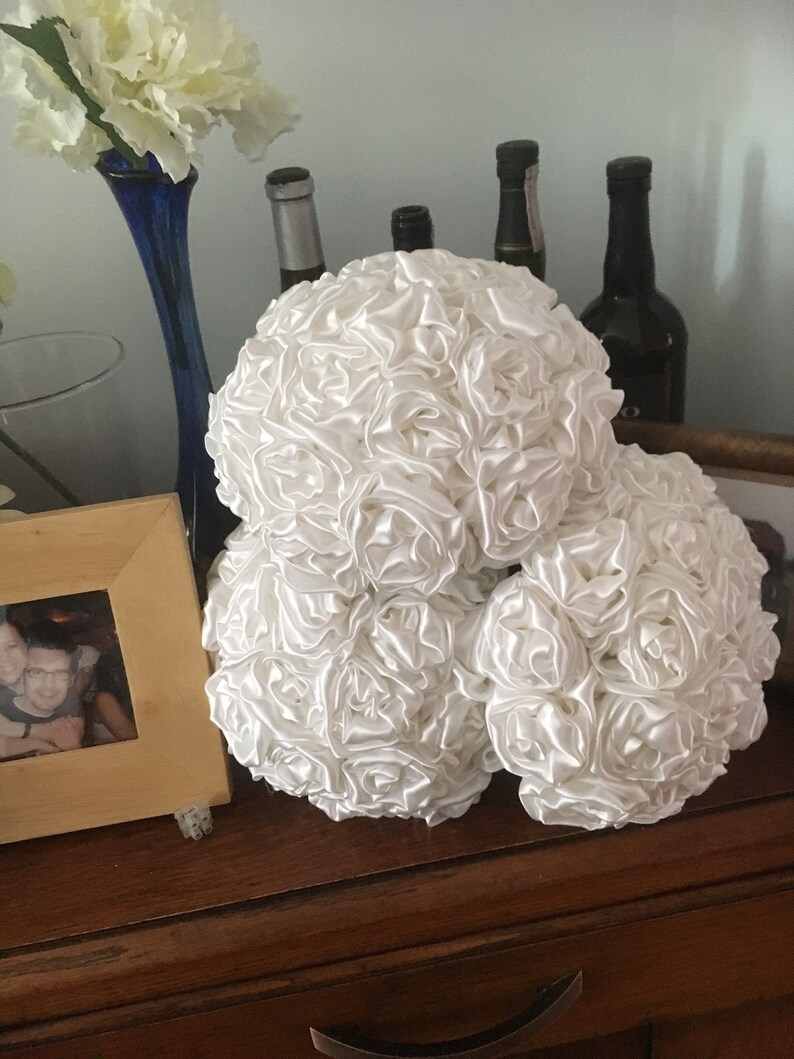 Plain Ivory Bridal Fabric floral wedding bouquet Small | Etsy