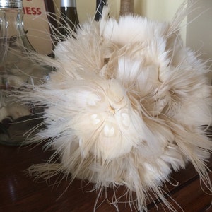Peacock Bouquet - Feather Bouquet - Alternative Wedding Bouquet - Feather Rhinestone bouquet - bleached peacock feather bouquet