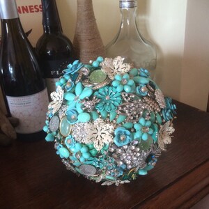 Mint Green Bridal Brooch Bouquet