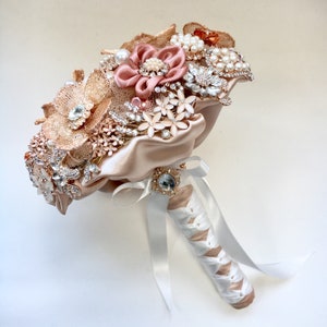 Rose Gold Bridal Brooch jewel wedding Bouquet