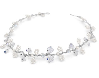 Silver HAIRVINE Wedding Glamour diamanté rhinestones and pearls  - Made to Order