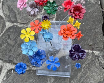 Add on - hand painted brass flowers