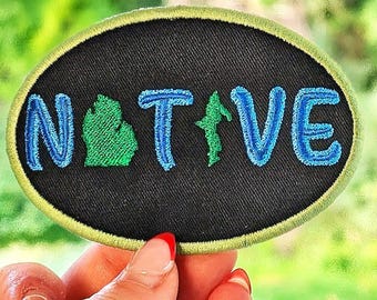 Geborduurde patch Michigan State Native, want opstrijkbare State Pride-appliqué