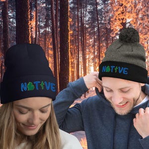 Native Michigan Embroidered Beanie, Michigan Native State hat, Home State, Mitten State, UP, Upper Peninsula Michigan, Michigan beanie