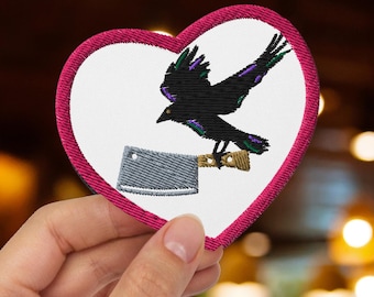 Butcher and Blackbird embroidered patch, Ruinous Love iron on dark romance merch, Brynne weaver