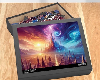 Rompecabezas de Tormenta Alta vs. Tormenta Eterna del Archivo de las Tormentas, merchandising artístico del Cosmere, regalo de fan de Brandon Sanderson