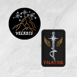 Gestickter Buch Aufnäher, Velaris Night Court Aufnäher, Walküre Aufnäher, Booktok inspirierte Accessoires
