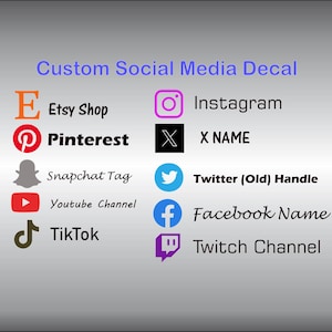 Custom Personalized Social Medal Decal Stickers, Instagram and Facebook car vinyl window decal
