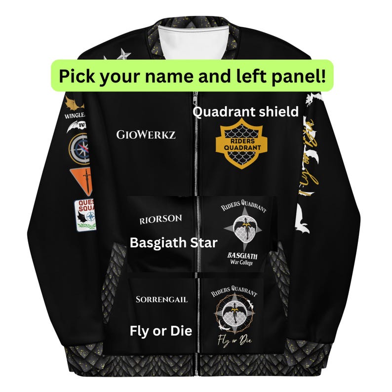 Custom Fourth Wing Flight Jacket, Quest squad, Dragon riders quadrant, Basgiath war college, Fourth Wing Merch, cosplay jacket, onyx storm