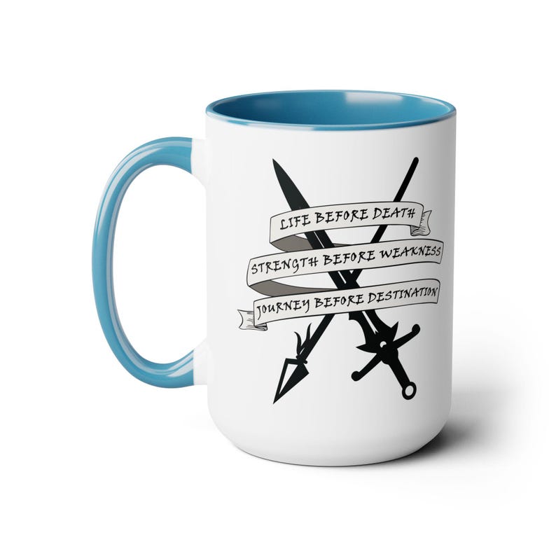 Stormlight Archive Mug, Radiant Oath Cup, Cosmere Merch, journey before destination, bridge four Light Blue