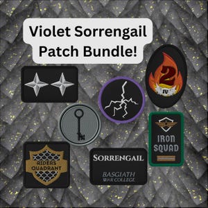 Empyrean Series Violet Sorrengail Cosplay Patches, Bookish Embroidered Patch Bundle