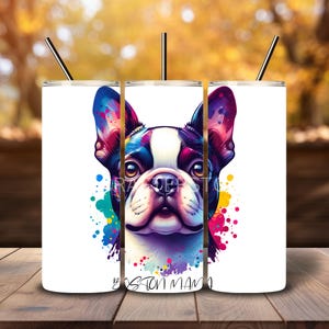 Boston Terrier Mama 20 Oz Skinny Tumbler Sublimation Design Design Digital download PNG DIGITAL ONLY Dog Mom Color pop pet lover