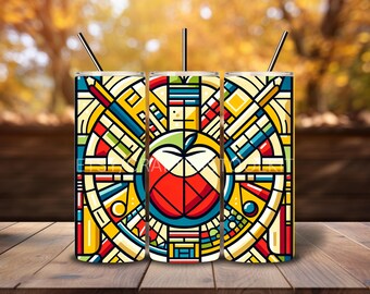 Stained Glass Teacher 20 Oz Skinny Tumbler Sublimation Design Design Digital download PNG DIGITAL ONLY Educators