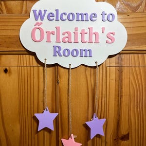 Personalized Cloud Door Sign: Custom Nursery Decor, Kids Room Name ...