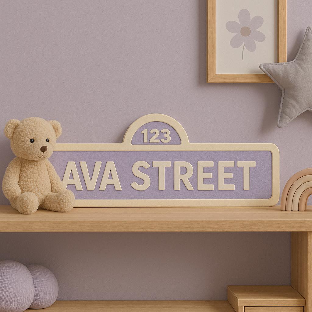 Personalized Street Style Sesame Sign Name, Name Plate, Nursery, Kids Room Sign, Nameplate Kid, Book Shelf