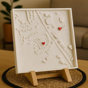 Cadeau personnalisé, cadeau d'anniversaire de naissance pour un petit ami, cadeau de mariage ou d'anniversaire, plan de la ville 3D personnalisé, décoration d'intérieur unique, votre ville en 3D