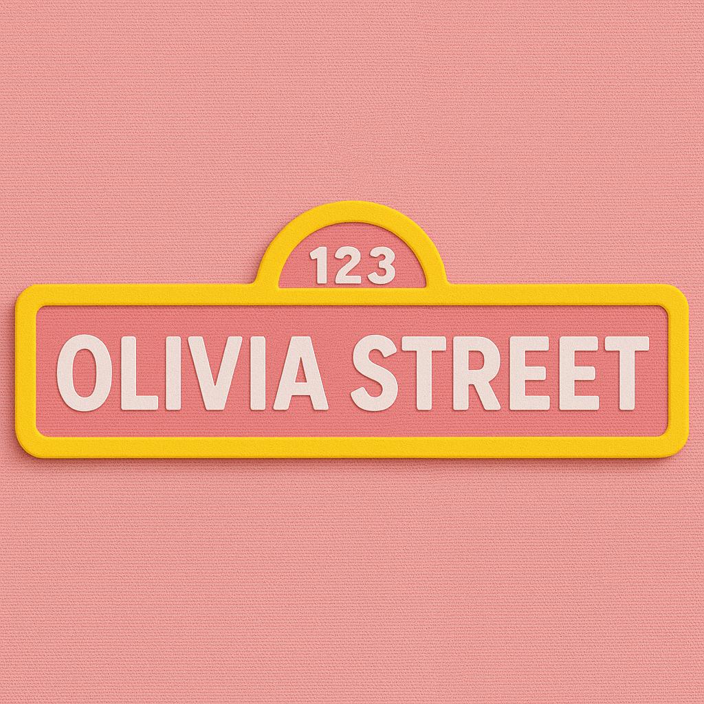 Personalized Street Style Sesame Sign Name, Name Plate, Nursery, Kids Room Sign, Nameplate Kid, Book Shelf