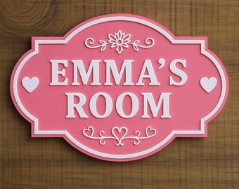 Letrero personalizado con nombre para casita de juegos impreso en 3D: decoración infantil personalizada