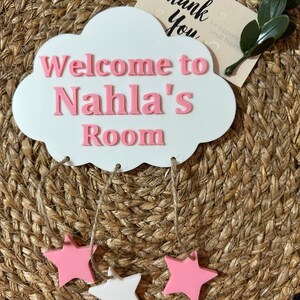 Personalized Cloud Door Sign: Custom Nursery Decor, Kids Room Name ...
