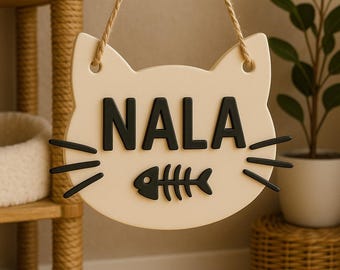 Personalized Cat Name Sign | Custom Wall Decor, Pet Gift