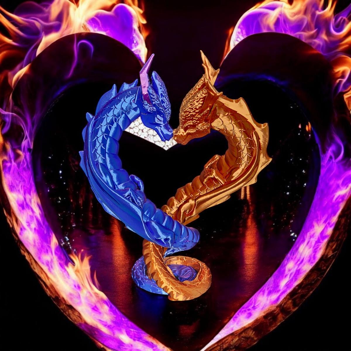 Draconic Love - Two Intertwined Dragons That Form a Heart. - Etsy