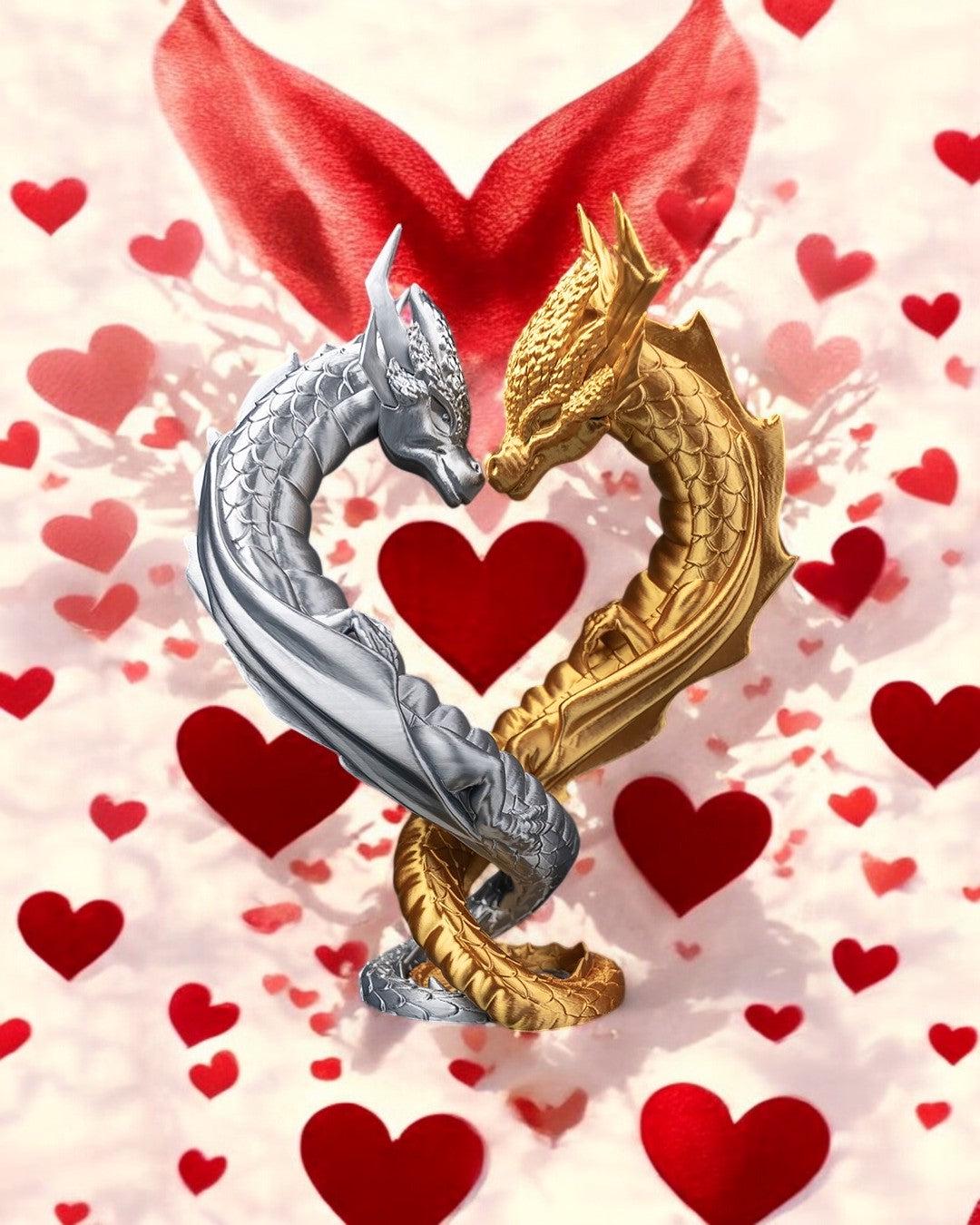 Draconic Love - Two Intertwined Dragons That Form a Heart. - Etsy