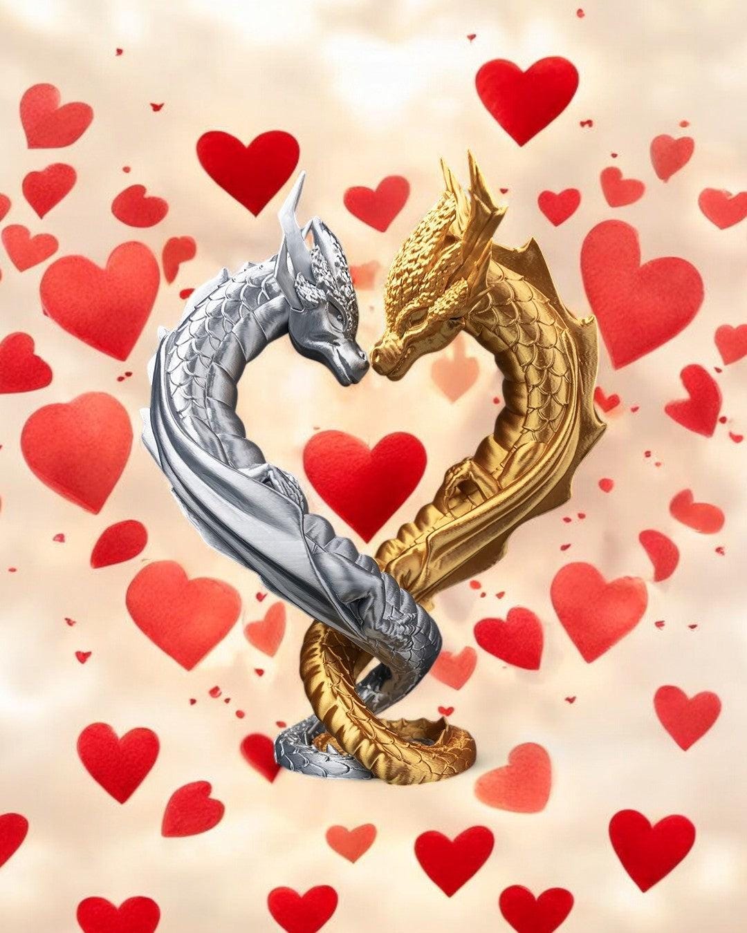 Draconic Love - Two Intertwined Dragons That Form a Heart. - Etsy