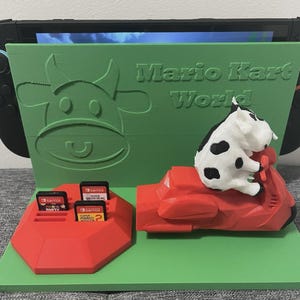 Switch 2 Mario Kart World Cow Themed Dock Cover