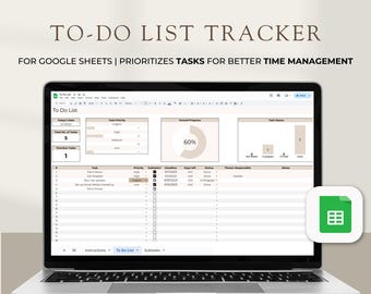 To-Do List Task Tracker: Productivity Planner for Google Sheets (Digital Download)