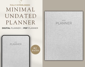 2025 Digital Planner for Goodnotes Notability iPad & Tablet Aesthetic Planner Minimalist Planner Undated Digital Planner