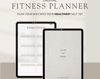 Planificador digital de fitness: seguimiento de entrenamientos, comidas y pérdida de peso (plantilla GoodNotes)