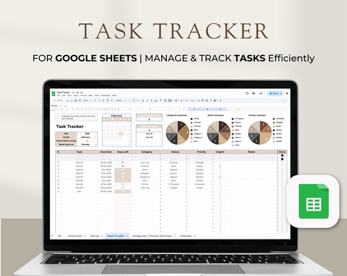 To Do List Excel Spreadsheet Task Tracker Google Sheet Task Planner ...