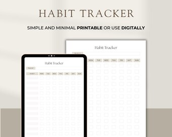 Weekly Habit Tracker Printable: Minimalist Routine Tracker (PDF)