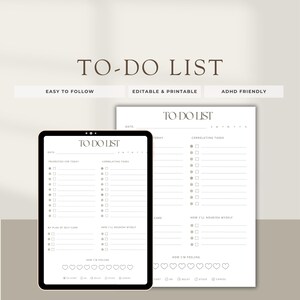 Liste de tâches simple imprimable, modèle de liste de tâches simples, PDF imprimable et à remplir