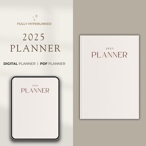 2025 Digital Planner for Goodnotes Notability iPad & Tablet Aesthetic Planner | Minimalist Planner Dated Planner