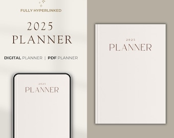 2025 Digital Planner for Goodnotes Notability iPad & Tablet Aesthetic Planner | Minimalist Planner Dated Planner